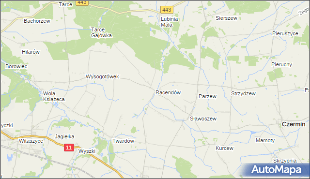 mapa Racendów, Racendów na mapie Targeo