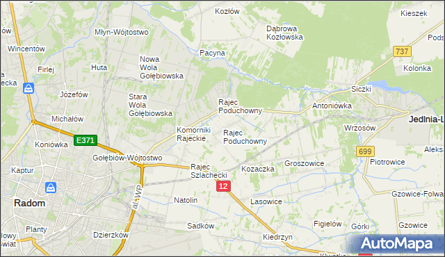 mapa Rajec Poduchowny, Rajec Poduchowny na mapie Targeo