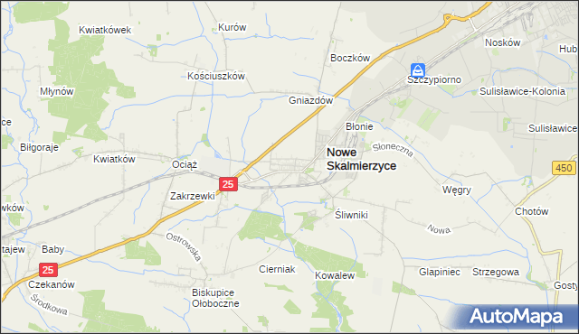 mapa Skalmierzyce, Skalmierzyce na mapie Targeo