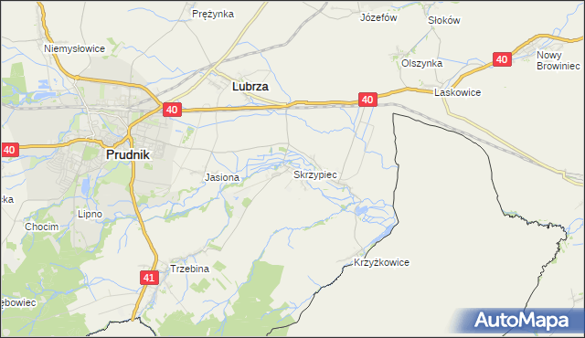 mapa Skrzypiec gmina Lubrza, Skrzypiec gmina Lubrza na mapie Targeo