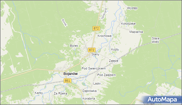 mapa Stany gmina Bojanów, Stany gmina Bojanów na mapie Targeo