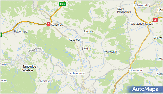 mapa Świdnik gmina Marciszów, Świdnik gmina Marciszów na mapie Targeo