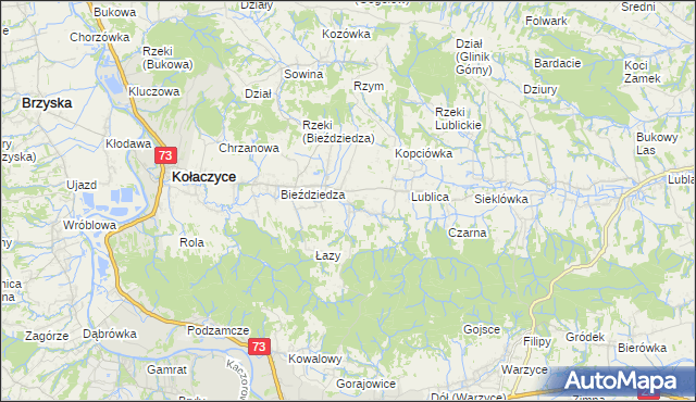 mapa Bieździadka, Bieździadka na mapie Targeo