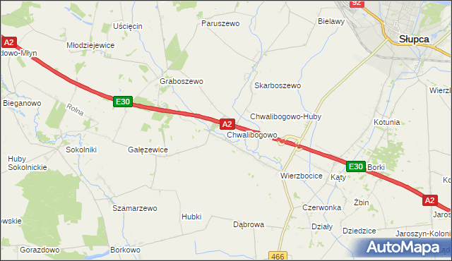 mapa Chwalibogowo gmina Strzałkowo, Chwalibogowo gmina Strzałkowo na mapie Targeo