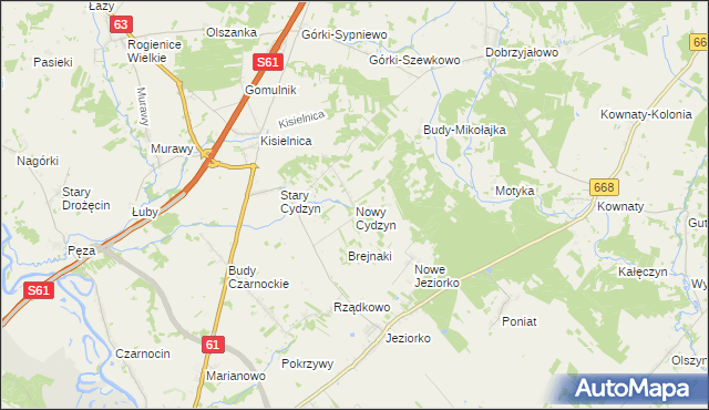 mapa Nowy Cydzyn, Nowy Cydzyn na mapie Targeo