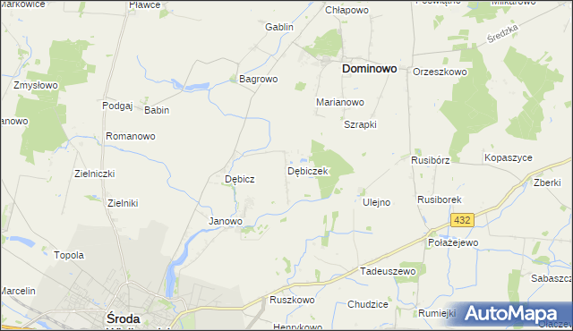 mapa Dębiczek, Dębiczek na mapie Targeo