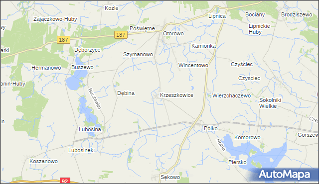 mapa Krzeszkowice, Krzeszkowice na mapie Targeo