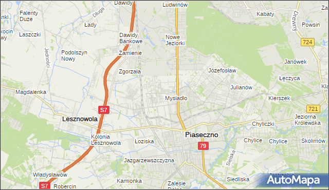 mapa Mysiadło, Mysiadło na mapie Targeo