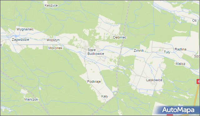 mapa Nowe Budkowice, Nowe Budkowice na mapie Targeo