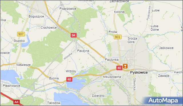 mapa Paczynka Osada, Paczynka Osada na mapie Targeo