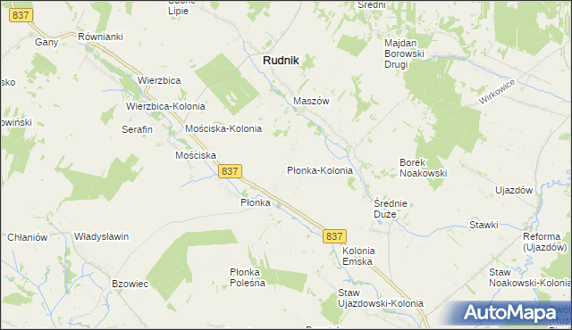 mapa Płonka-Kolonia, Płonka-Kolonia na mapie Targeo