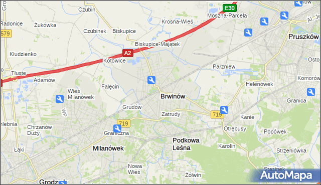 mapa Brwinów, Brwinów na mapie Targeo