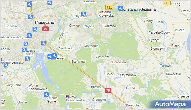 mapa Czarnów gmina Konstancin-Jeziorna, Czarnów gmina Konstancin-Jeziorna na mapie Targeo