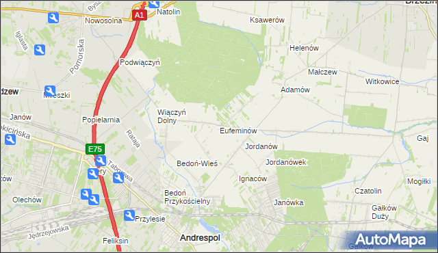 mapa Eufeminów, Eufeminów na mapie Targeo