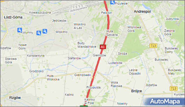 mapa Giemzów, Giemzów na mapie Targeo