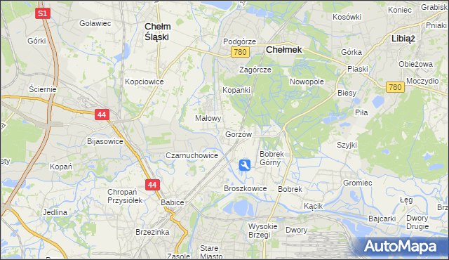 mapa Gorzów, Gorzów na mapie Targeo