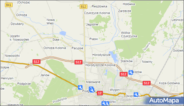 mapa Horodyszcze gmina Chełm, Horodyszcze gmina Chełm na mapie Targeo