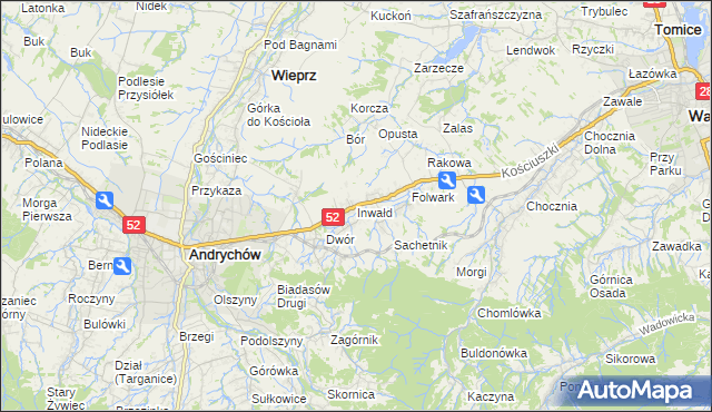 mapa Inwałd, Inwałd na mapie Targeo