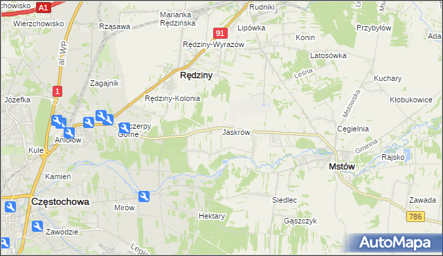 mapa Jaskrów, Jaskrów na mapie Targeo