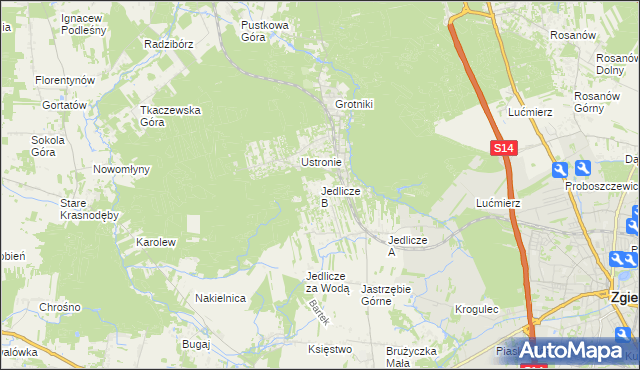 mapa Jedlicze B, Jedlicze B na mapie Targeo