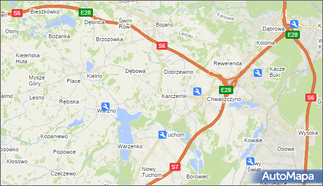mapa Karczemki gmina Szemud, Karczemki gmina Szemud na mapie Targeo
