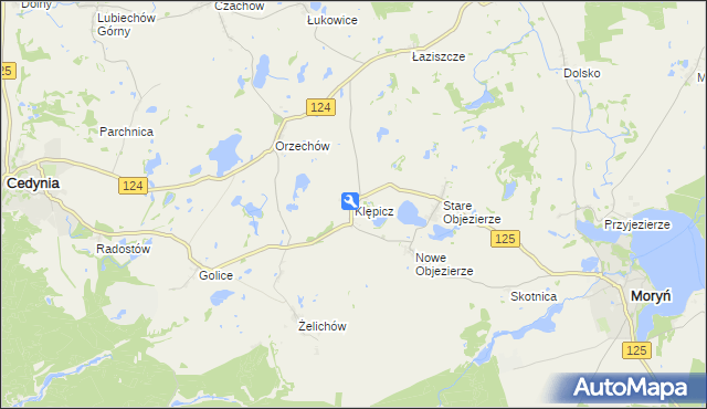 mapa Klępicz, Klępicz na mapie Targeo