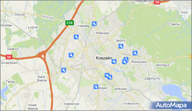mapa Koszalina, Koszalin na mapie Targeo