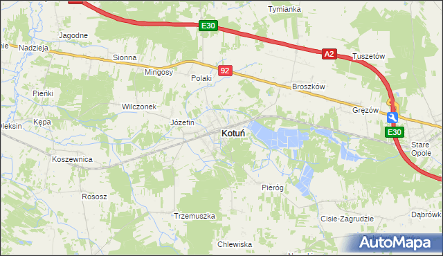 mapa Kotuń powiat siedlecki, Kotuń powiat siedlecki na mapie Targeo