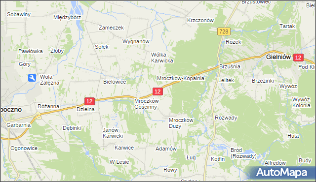 mapa Kraszków gmina Opoczno, Kraszków gmina Opoczno na mapie Targeo