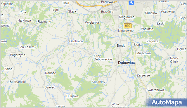 mapa Łazy Dębowieckie, Łazy Dębowieckie na mapie Targeo