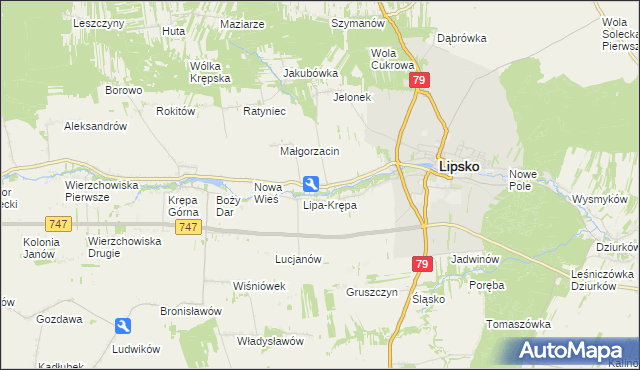 mapa Lipa-Miklas, Lipa-Miklas na mapie Targeo