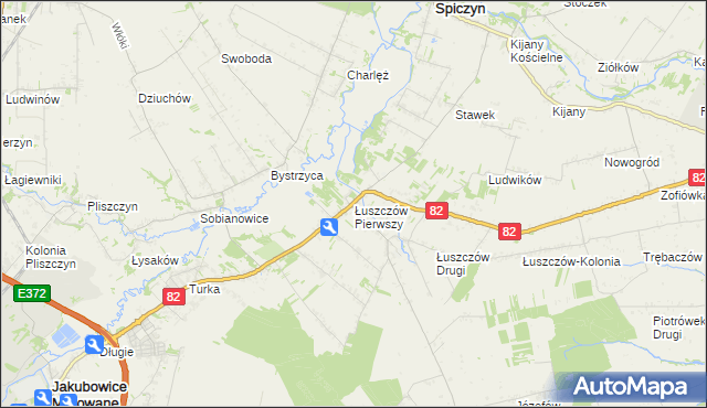 mapa Łuszczów Pierwszy, Łuszczów Pierwszy na mapie Targeo