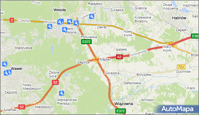 mapa Majdan gmina Wiązowna, Majdan gmina Wiązowna na mapie Targeo
