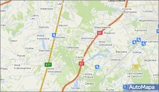 mapa Mieszkowo gmina Piaseczno, Mieszkowo gmina Piaseczno na mapie Targeo