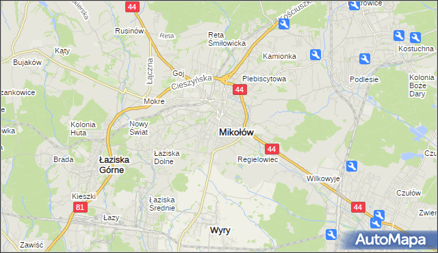 mapa Mikołów, Mikołów na mapie Targeo