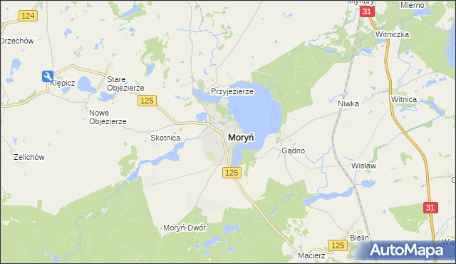 mapa Moryń, Moryń na mapie Targeo