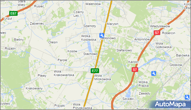 mapa Mroków gmina Lesznowola, Mroków gmina Lesznowola na mapie Targeo