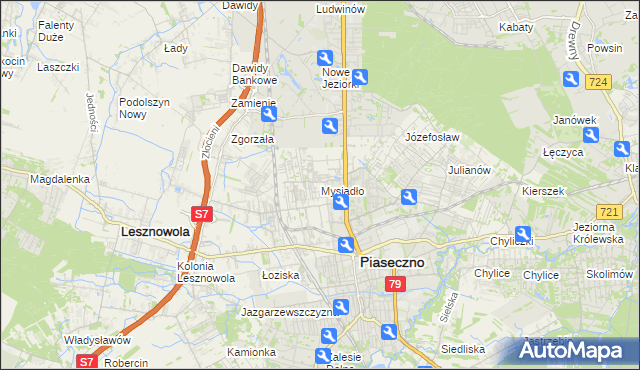 mapa Mysiadło, Mysiadło na mapie Targeo