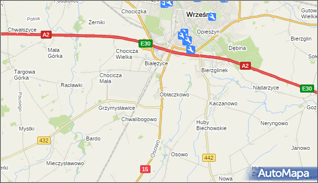 mapa Obłaczkowo, Obłaczkowo na mapie Targeo
