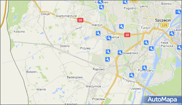 mapa Ostoja gmina Kołbaskowo, Ostoja gmina Kołbaskowo na mapie Targeo