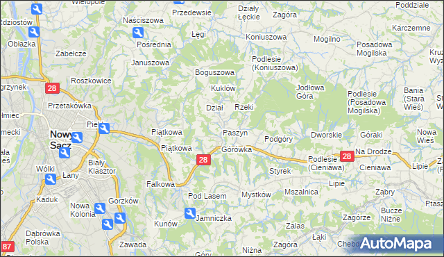 mapa Paszyn, Paszyn na mapie Targeo