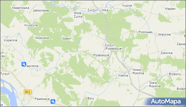 mapa Podebłocie, Podebłocie na mapie Targeo