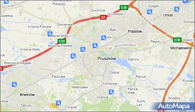 mapa Pruszków, Pruszków na mapie Targeo