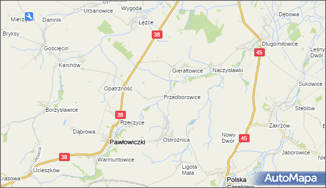 mapa Przedborowice, Przedborowice na mapie Targeo