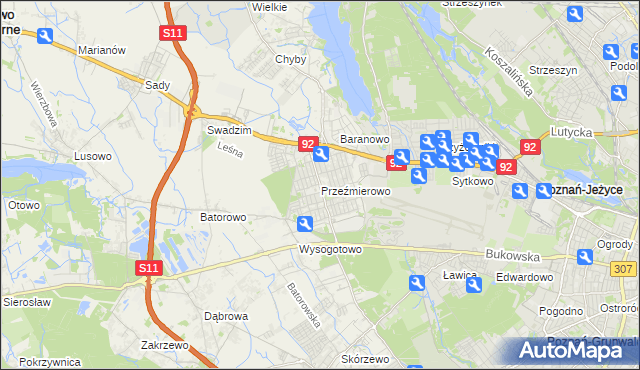 mapa Przeźmierowo, Przeźmierowo na mapie Targeo