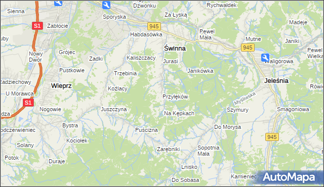 mapa Przyłęków, Przyłęków na mapie Targeo