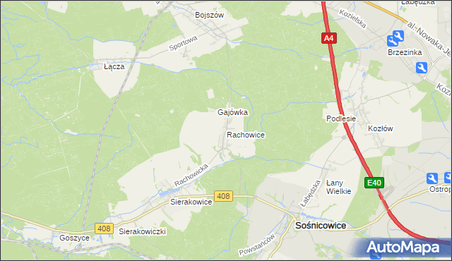 mapa Rachowice, Rachowice na mapie Targeo