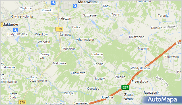 mapa Radonie, Radonie na mapie Targeo
