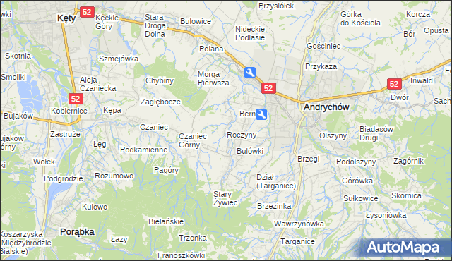 mapa Roczyny, Roczyny na mapie Targeo