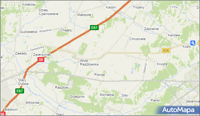 mapa Roszczep, Roszczep na mapie Targeo